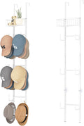 Over Door Hat Rack - 2 Pack Hat Organizer with 6 Hooks and Basket