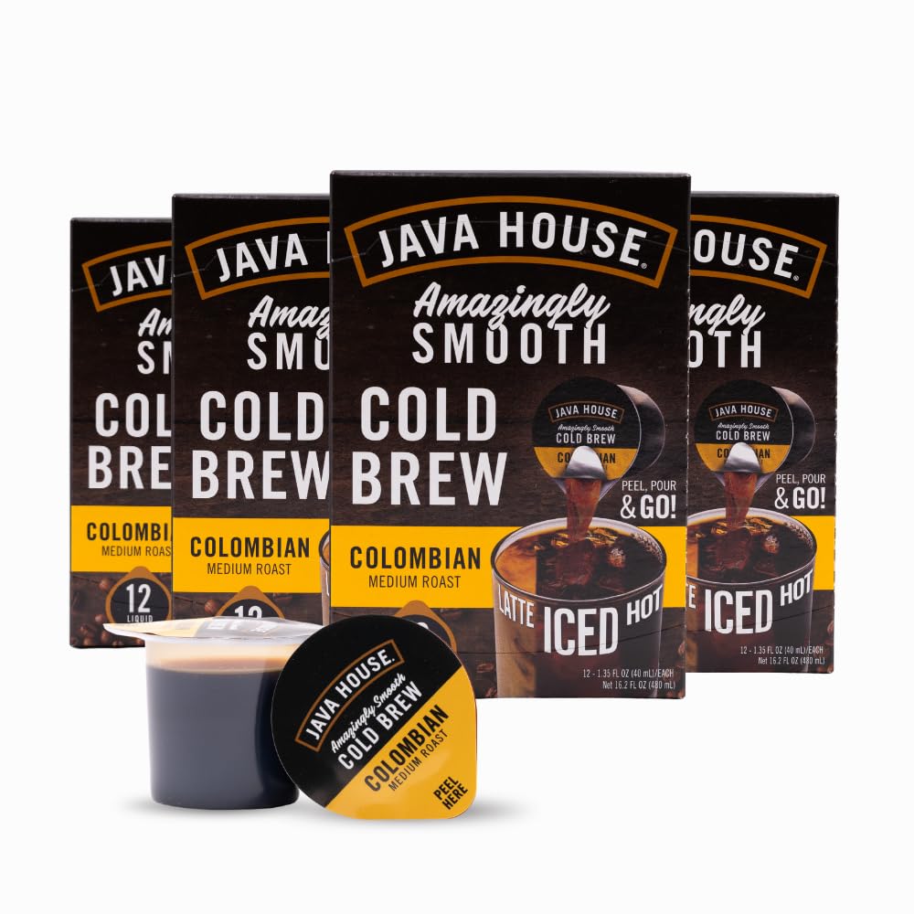JAVA HOUSE Medium Roast Colombian Cold Brew Pods for Coffee Lovers