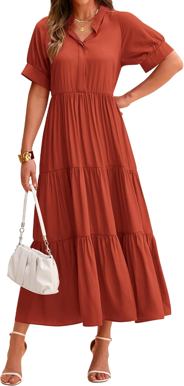 Dowerme Women's Summer Dresses 2025 Casual Short Sleeve Style