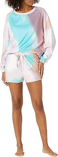 Goodthreads Women's Long Ruffle Sleepwear Front Drawstring Nightwear
