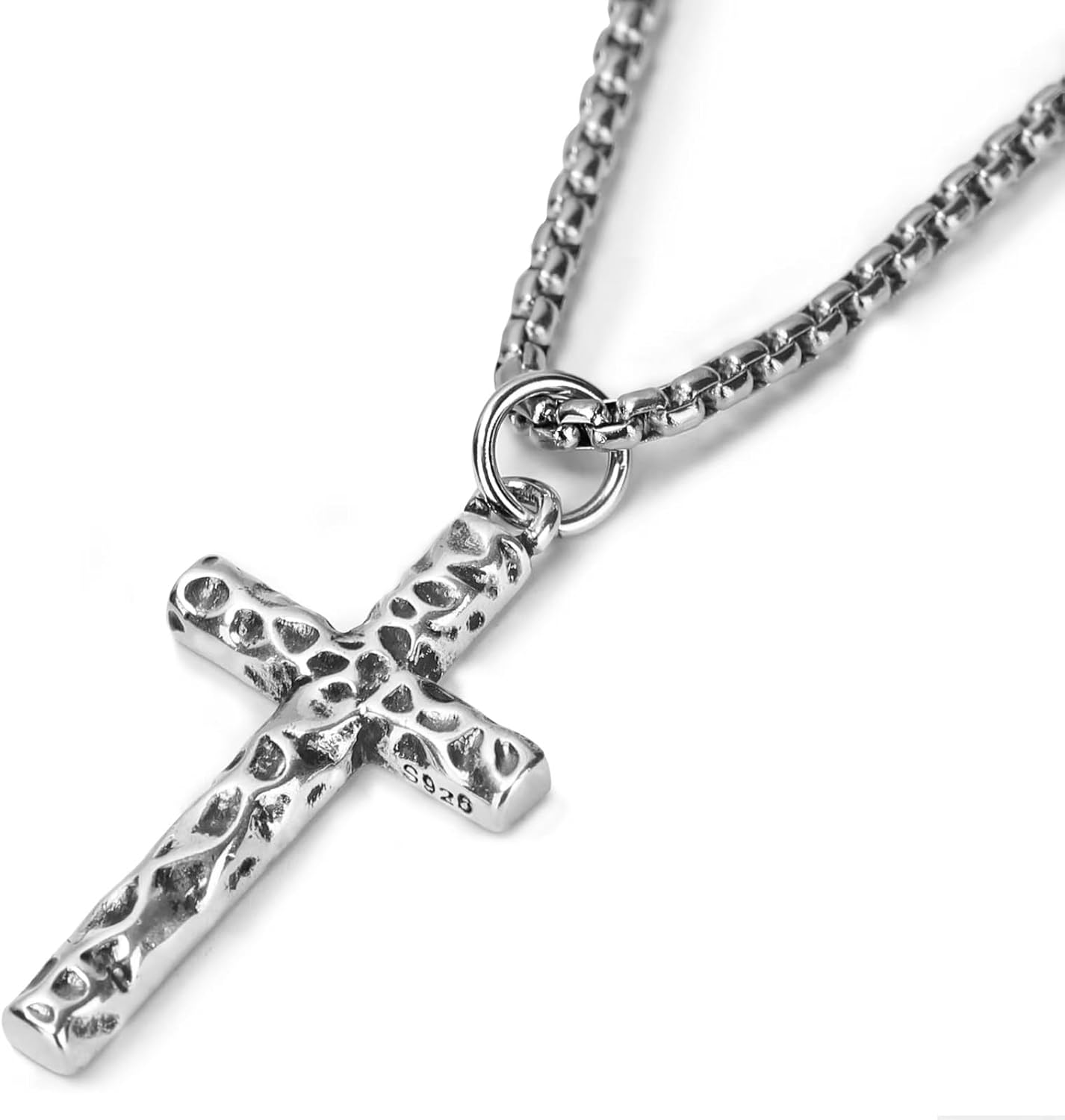 925 Silver Cross Necklace for Men - Handcrafted Faith Symbol