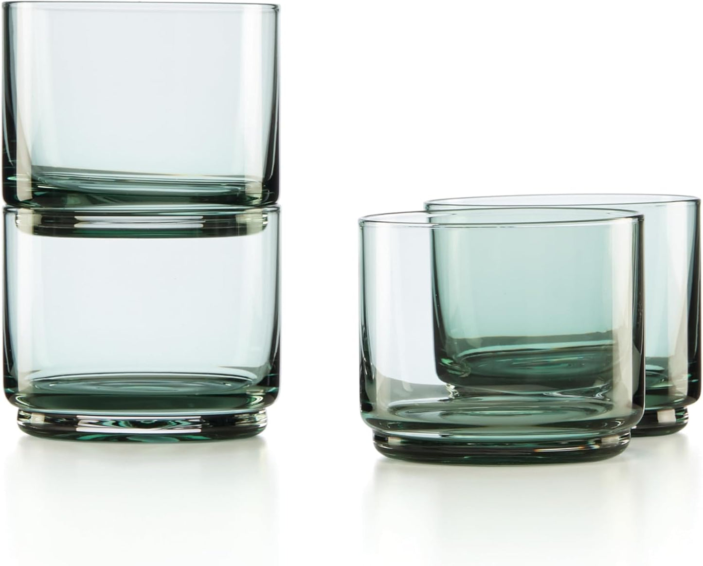 Lenox Tuscany Classics Stackable Short Glasses Set of 4 Green