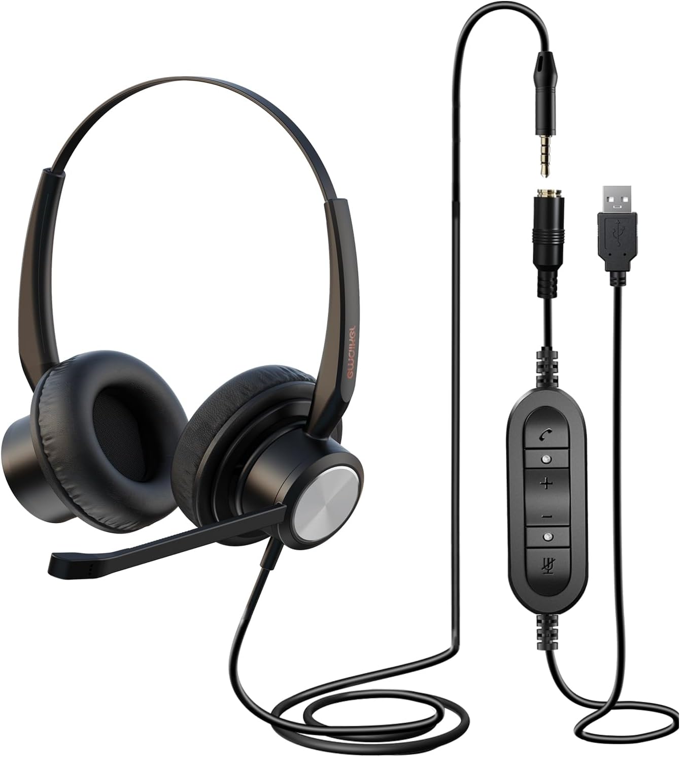 USB Headset with Noise Cancelling Mic for PC and Laptop Use