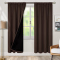 Blackout Curtains for Bedroom 42 x 72 in Brown - Full Room Darkening