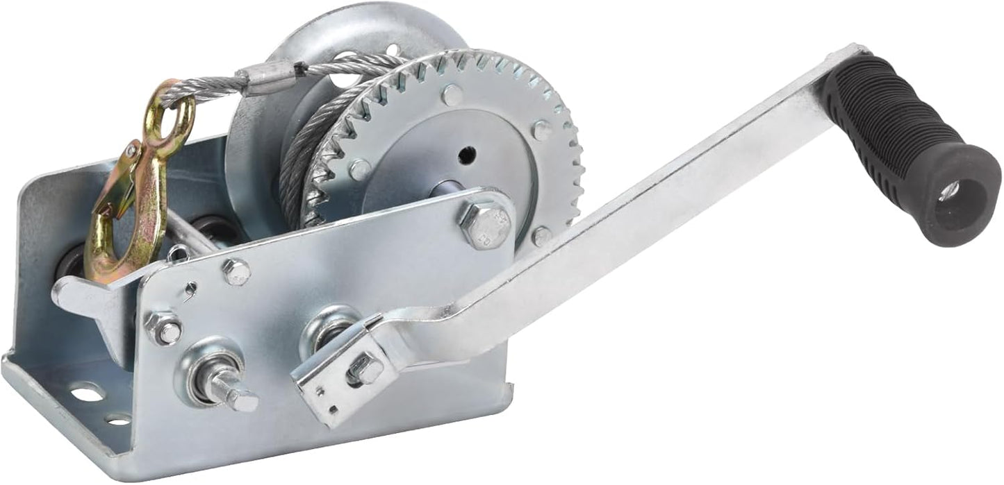Hand Winch Boat Trailer Winch 2500lbs Heavy Duty Hook