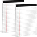 Legal Pads 8.5 x 11 White Lined Notepads 2 Pack - Smooth Writing Pads