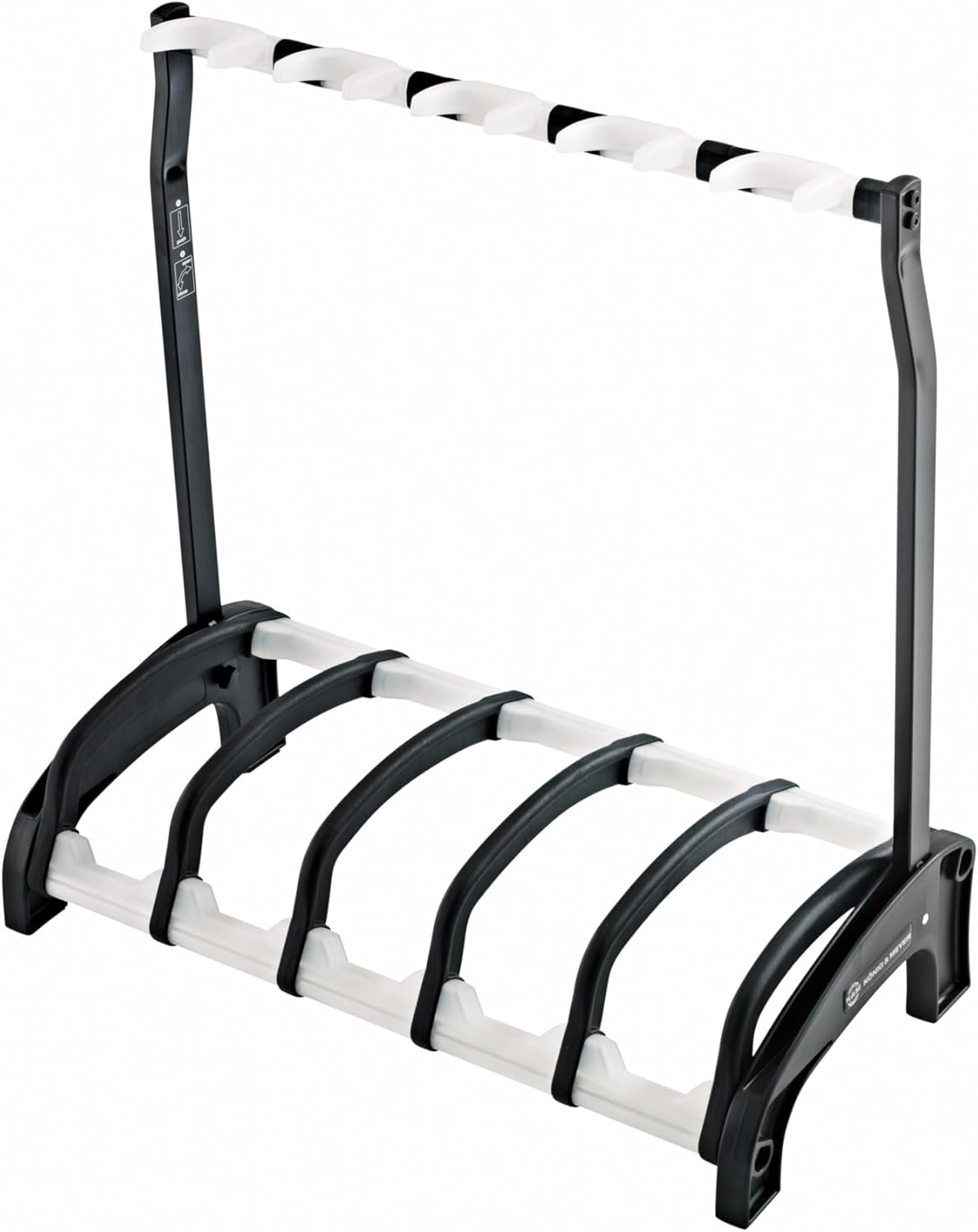 K&M Guardian 5 Guitar Stand | Sturdy Rack Holds 5 Guitars | Space-Saving | Adult/Youth | Black