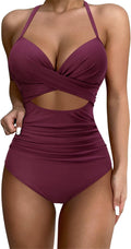 Wrap Cut Out One Piece Swimsuit High Waisted Monokini - Flattering Fit