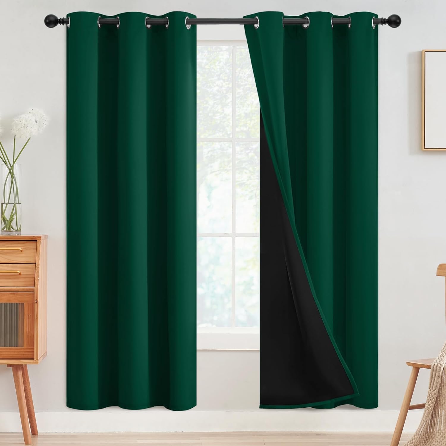 SimpleHome 100% Blackout Curtains for Bedroom and Living Room