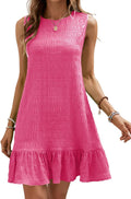 Ruffle Hem Sleeveless Tank Mini Dress - Casual Summer Smock SOLY
