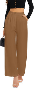 Wide Leg Pants Women High Elastic Waisted - Work & Casual