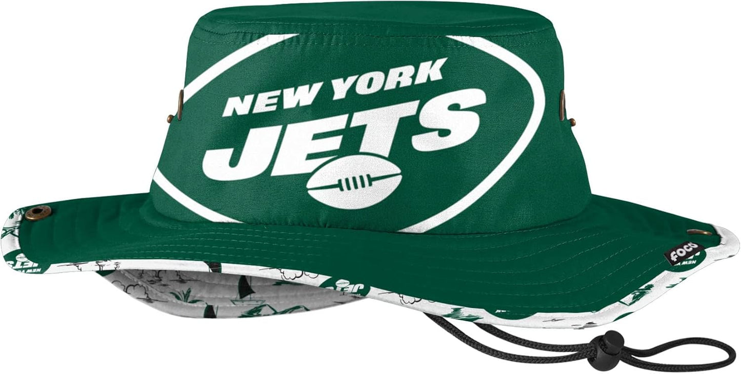 FOCO Men's NFL Team Logo Sport Outdoor Sun Bucket Boonie Hat