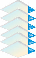 2x2 FT LED Light Flat Panel - Dimmable 5 Temps, 6 Pack