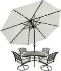 MASTERCANOPY Patio Umbrella with 32 Solar LED Lights - 9ft Light Gray