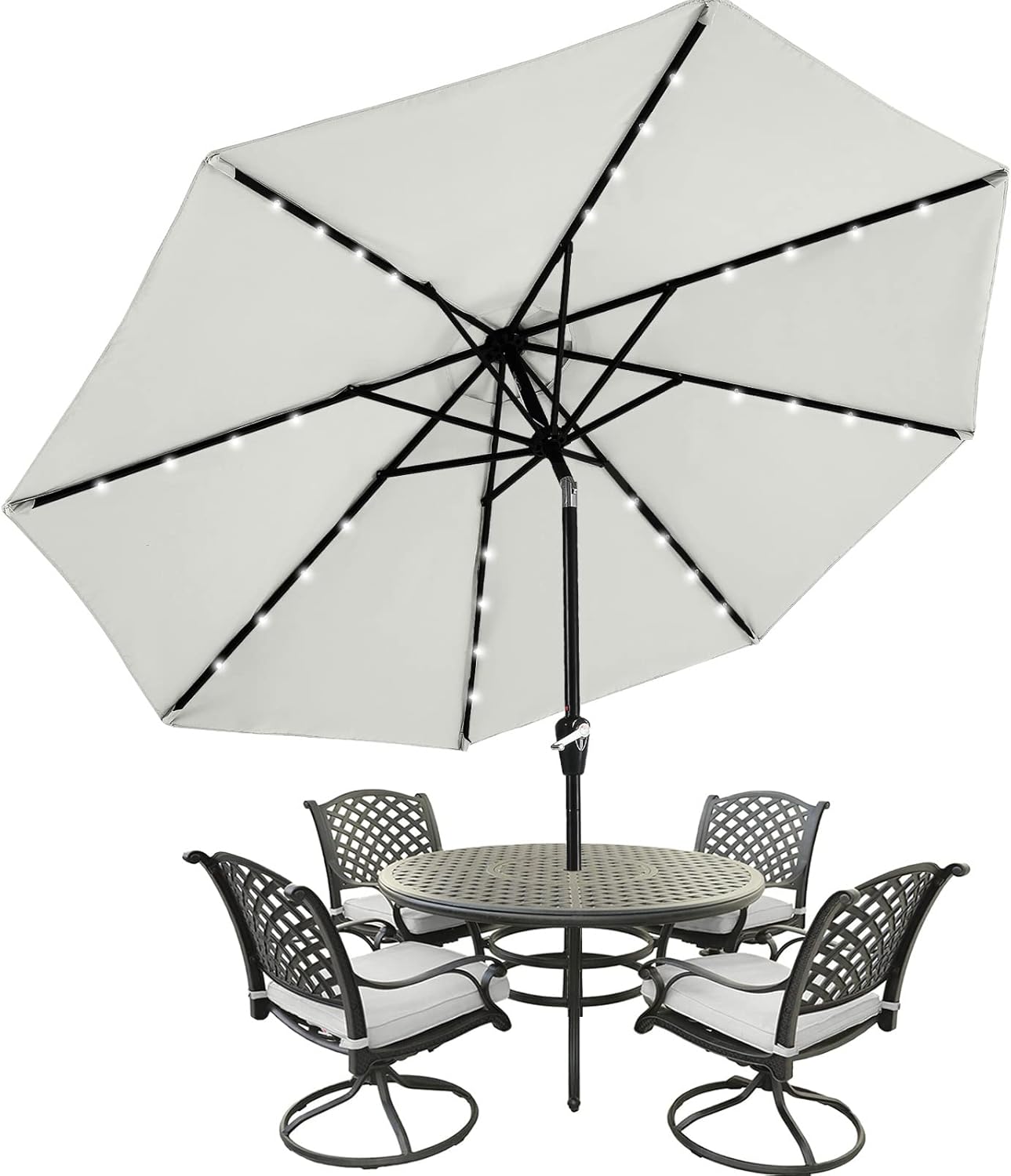 MASTERCANOPY Patio Umbrella with Solar LED Lights for Shade