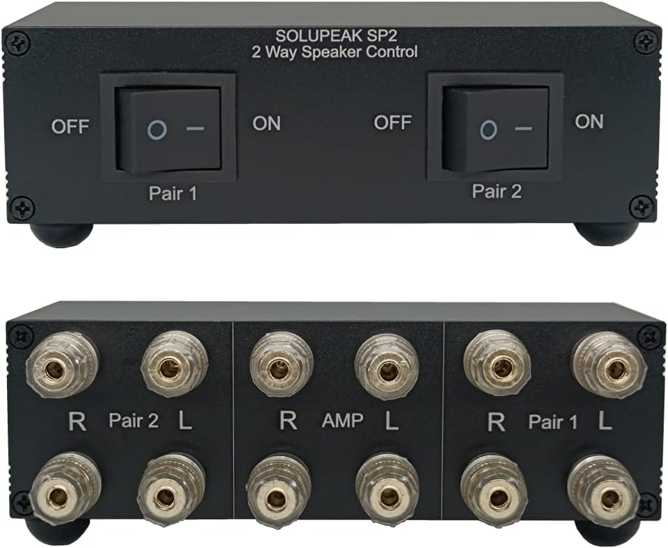 Premium 2 Zone Speaker Selector Switch Box for Audio Control