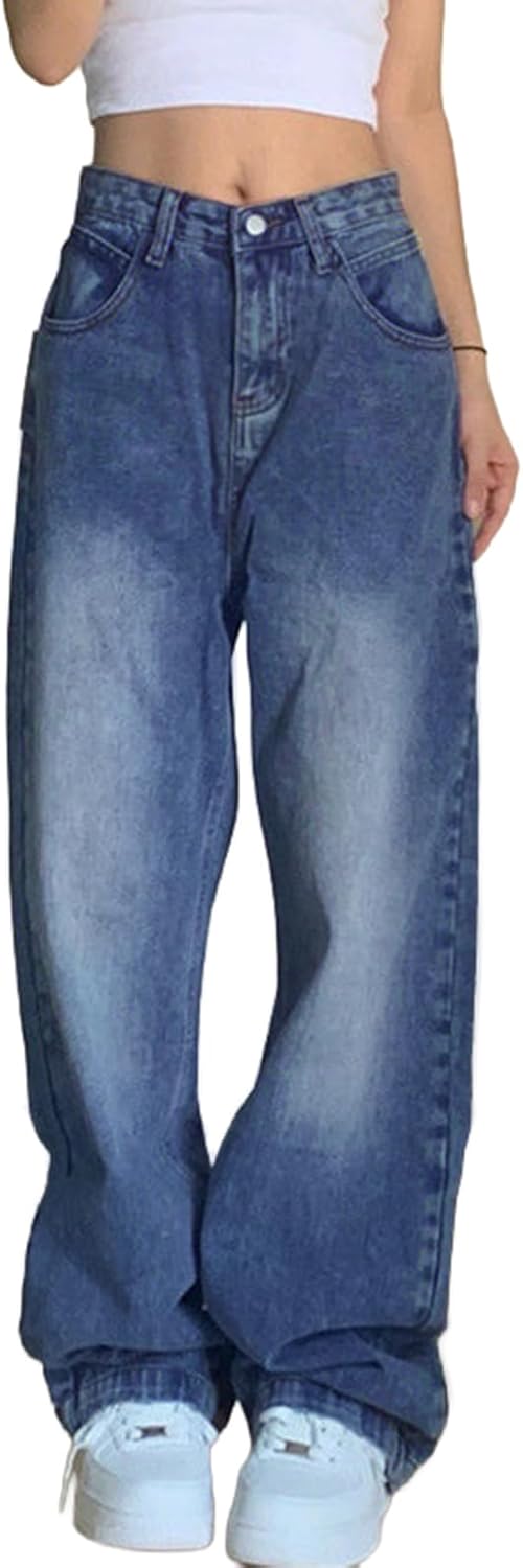 EMMIOL Women Baggy Jeans Vintage Wide Leg Denim Pants for Style