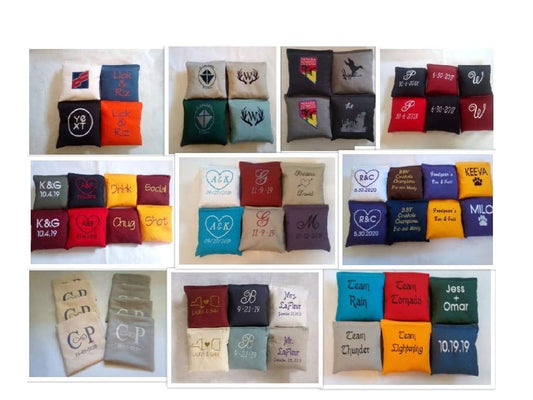 Embroidered Custom Cornhole Bags Personalized for Fun Games