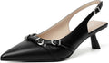 Mostrin Kitten Heels Pointed Toe Slingback Pumps - Comfortable Work