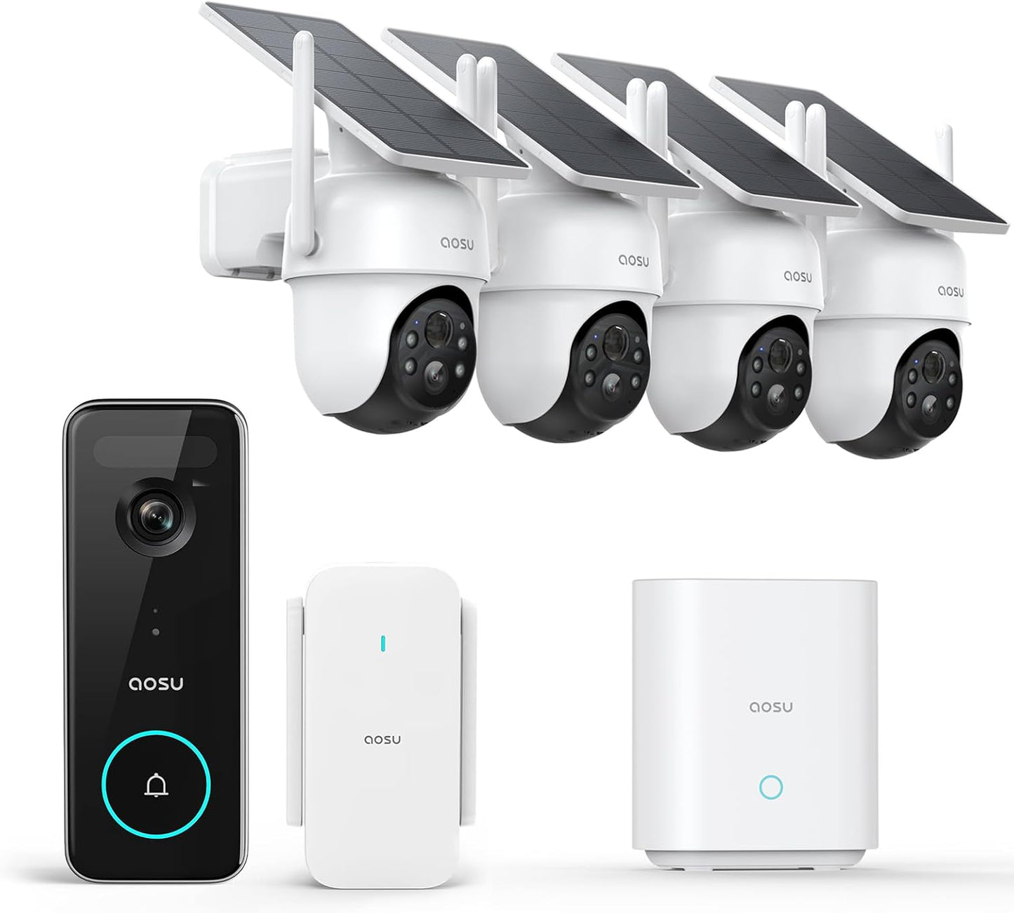 AOSU Wireless Solar Security Camera Kit - No Fees!