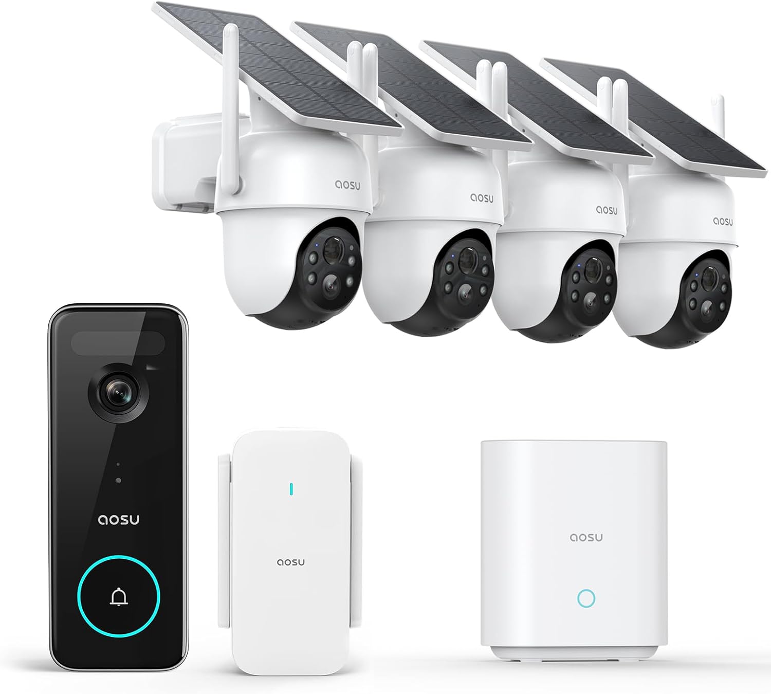 AOSU Wireless Solar Security Camera Kit - No Fees!