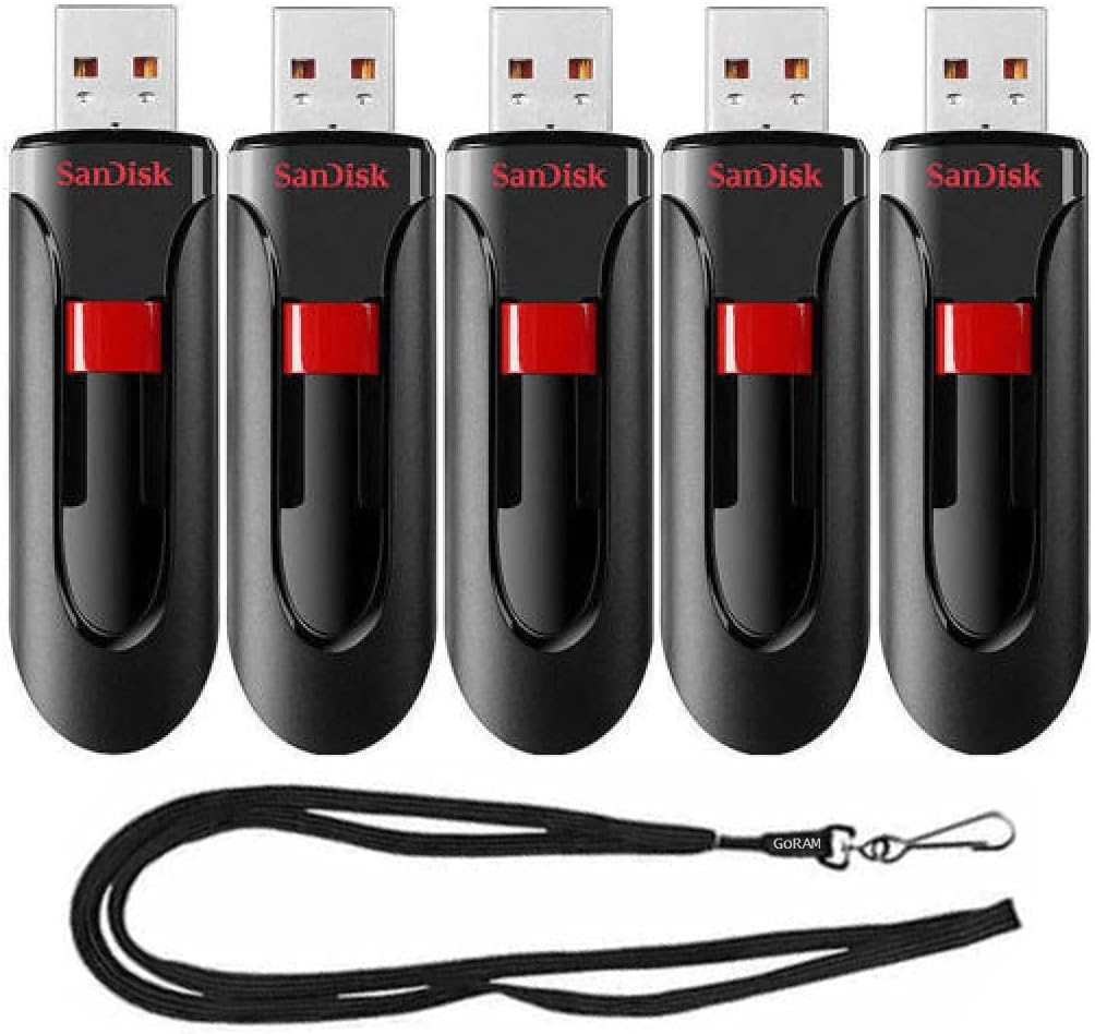 SanDisk 32GB Cruzer Glide USB 2.0 Flash Drive Bundle with Lanyard