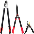 Loppers Hedge Shears & Pruners Combo Set 3-Piece - Heavy Duty Yard Kit