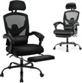 DUMOS Home Office Desk Chair with Footrest - Comfortable High-Back