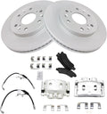 Front Semi-Metallic Brake Pad and Rotor Kit with Calipers - Premium
