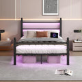 Queen Bed Frame with Headboard and Footboard - Noise Free LED USB