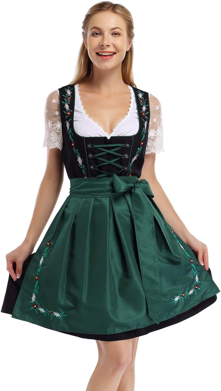 GloryStar Women's German Dirndl Beer Dress for Oktoberfest Fun