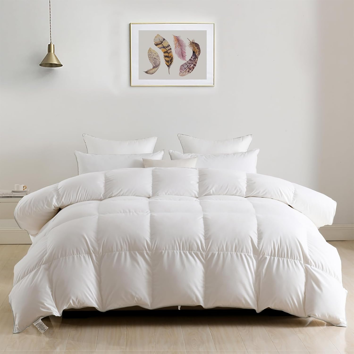 DWR Luxury King Down Comforter for All Season Fluffy Sleep