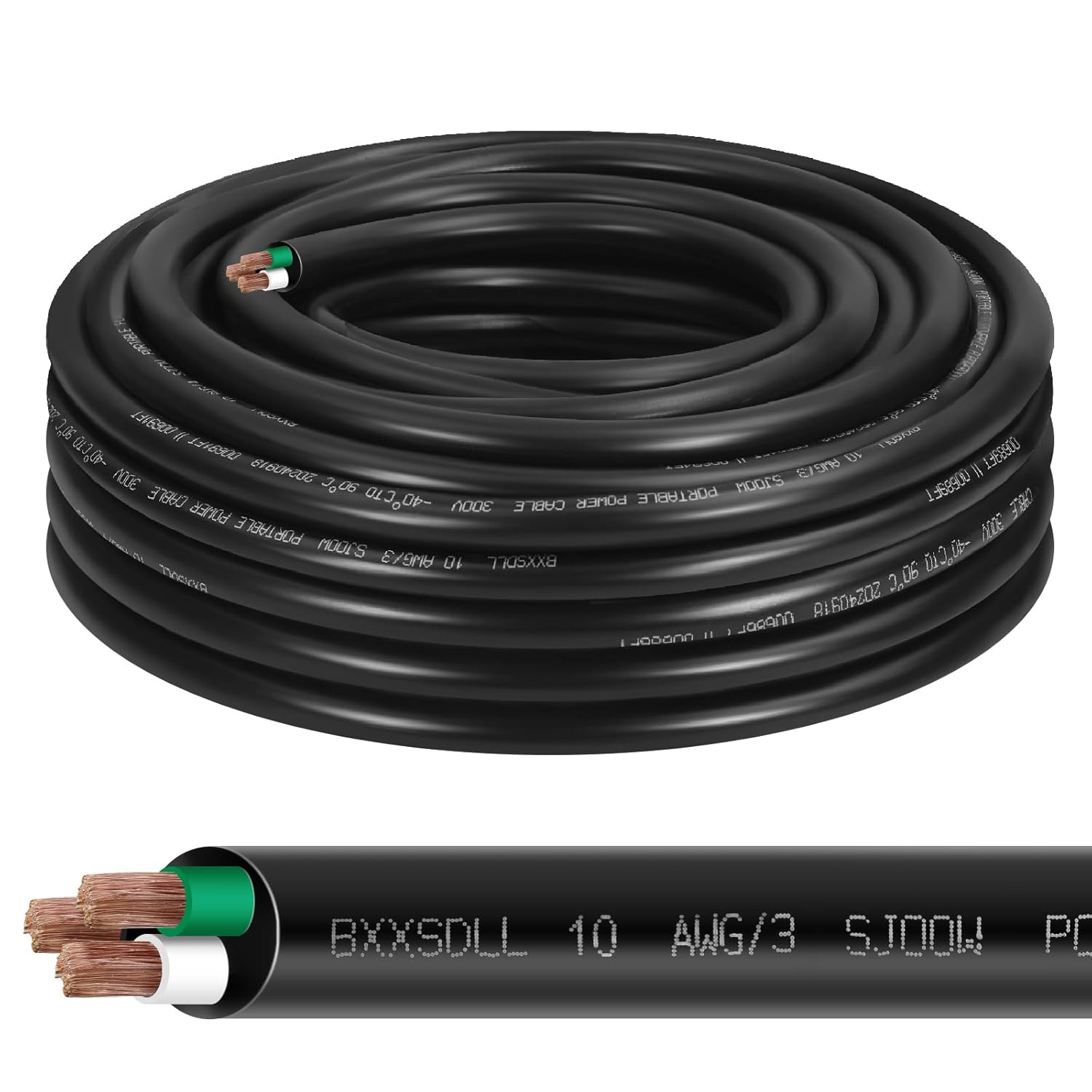 10/3 25FT SJOOW 300V Wire for Heavy Duty Applications