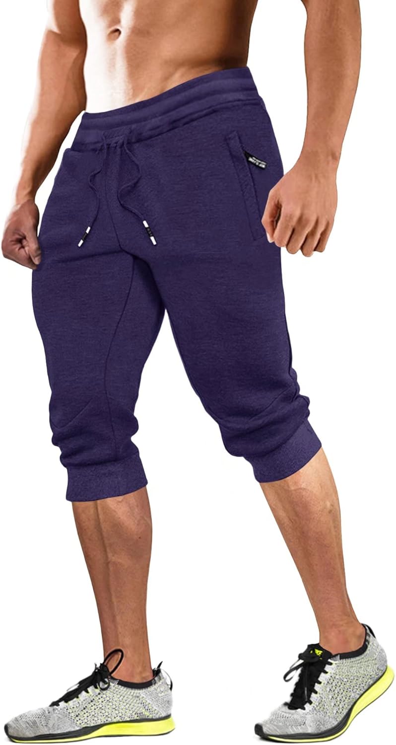 MAGCOMSEN Men's 3/4 Joggers Capri Pants for Training and Running