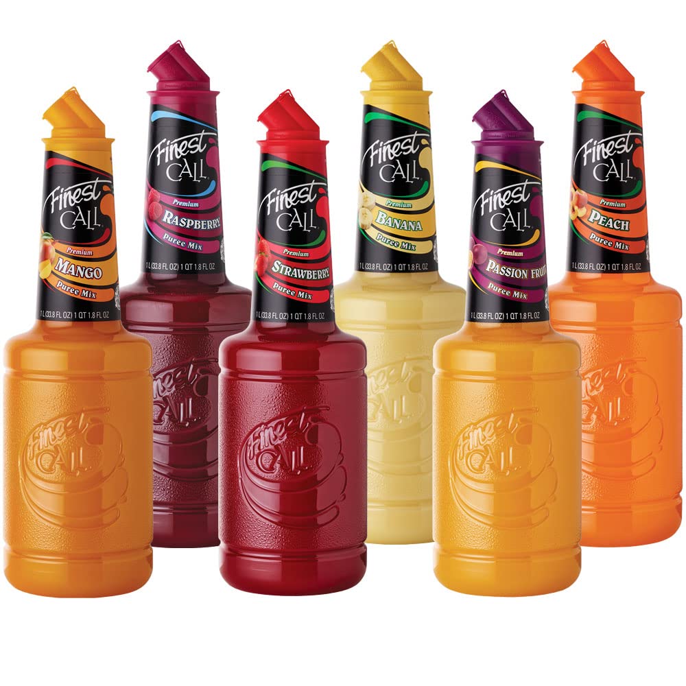 Finest Call Premium Fruit Puree Mix Variety Pack of 6 Bottles