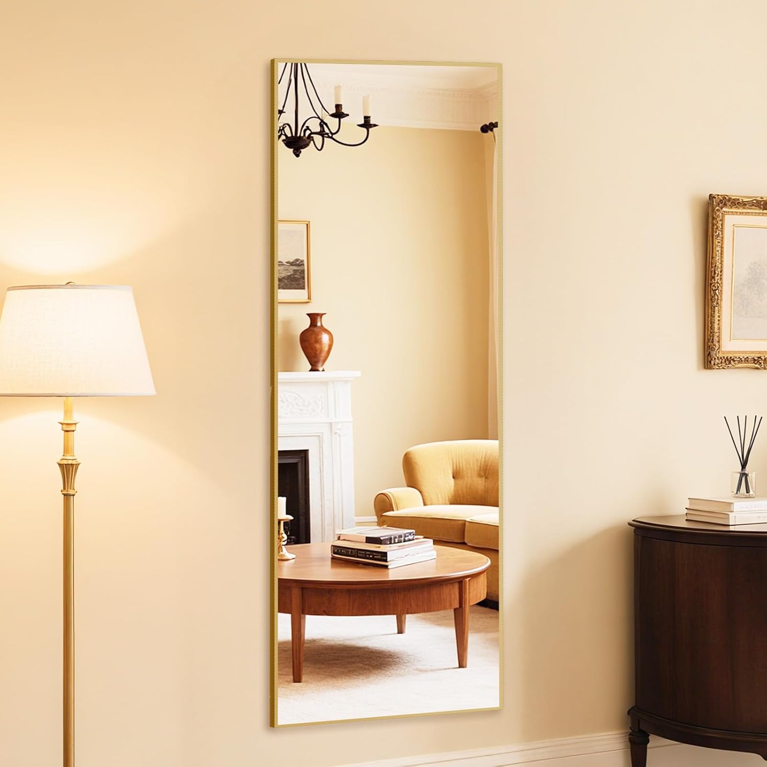 DUMOS Wall-Mounted Full Length Mirror for Bedroom and Home