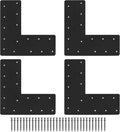 4 Pcs 13.2in x 5in L Shape Flat Bracket - Heavy Duty Repair Brackets