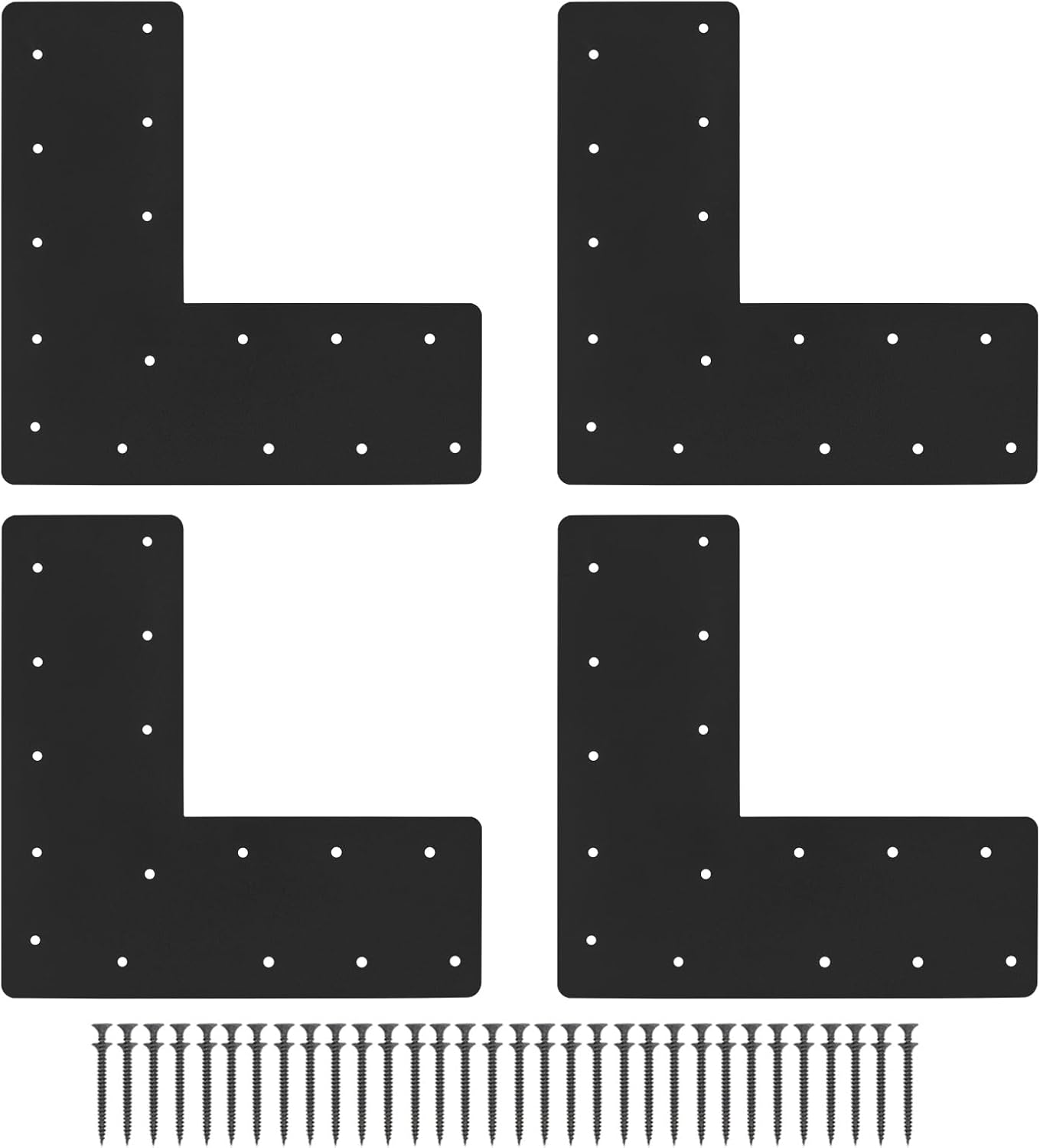 Durable 4 Pcs L Shape Flat Bracket for Structural Support
