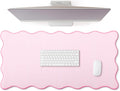 Scalloped Desk Mat Large Pink Scalloped Piping Desk Pad - Aesthetic