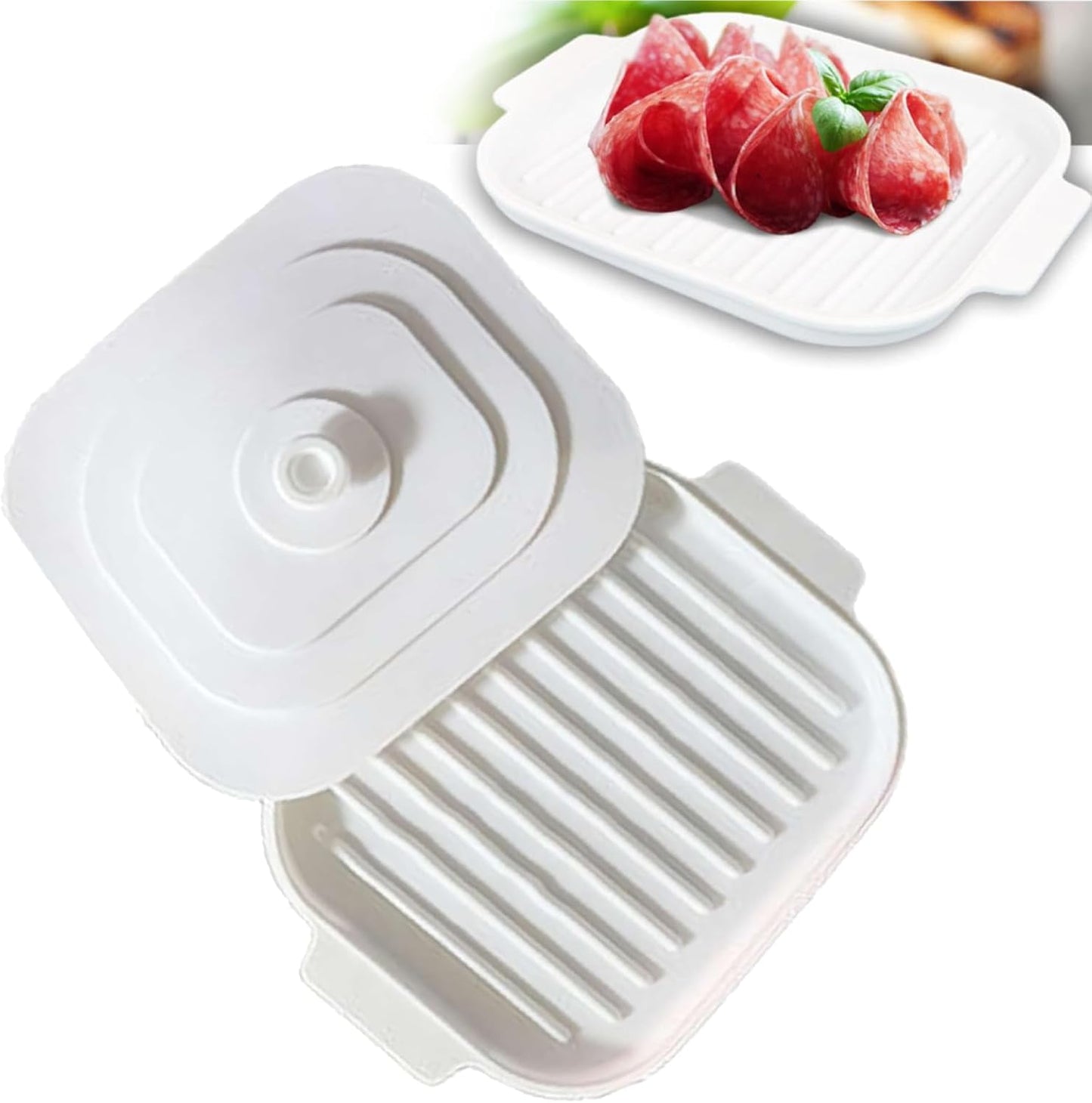 Crispy Bacon in Minutes! Silicone Cooker with Lid