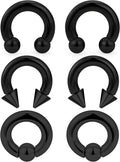 Ocptiy Heavy Gauge Septum Rings Set - Surgical Steel Stretching Kit