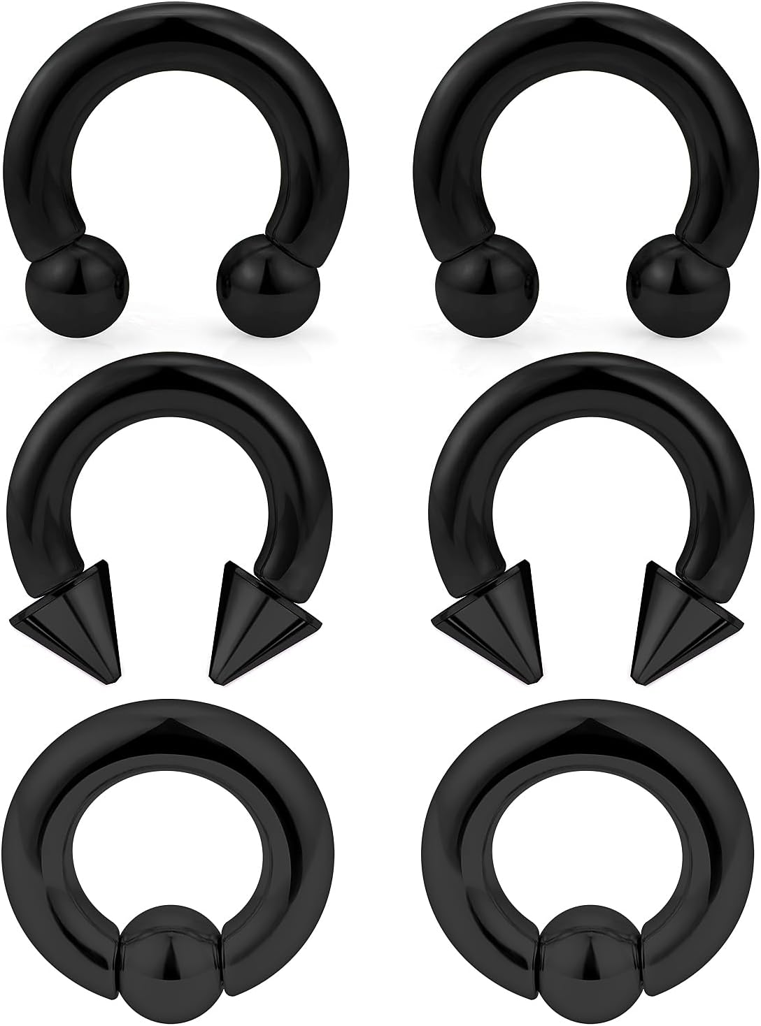 Ocptiy 00G 0G 2G 4G 6G 8G 10G 12G 14G 16G Septum Rings Set