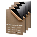 KINLINK 24x36 Plexiglass Sheets 1/8 in Black Cast Acrylic - 4 Pack