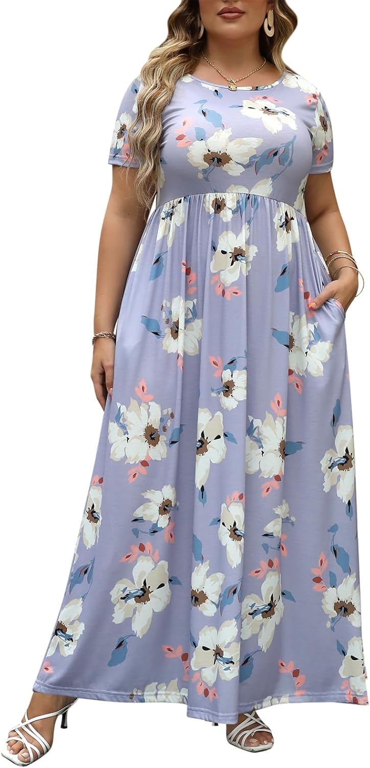 Plus Size Maxi Dresses for Curvy Women with Pockets