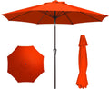 9FT Orange Patio Outdoor Umbrella UPF 50+ - Crank Tilt Sun Shade