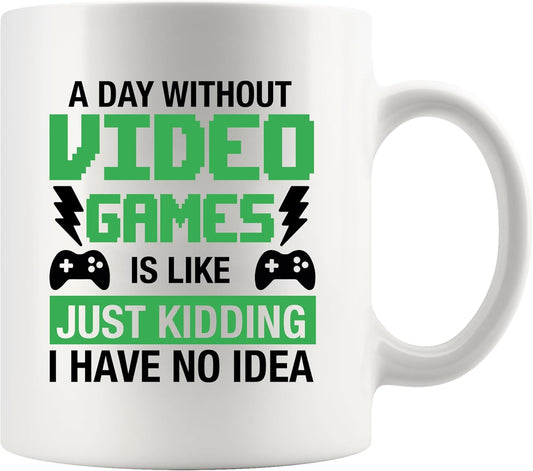 Panvola Gamer Coffee Mug - Level Up Your Day! 11oz White