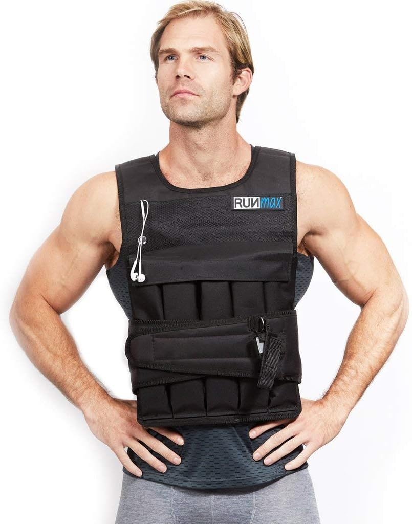RUNmax Pro Weighted Vest with Shoulder Pads for Ultimate Comfort