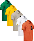ZITY Mens Polo Shirt 5 Pack Short Sleeve Moisture-Wicking (Style T839)