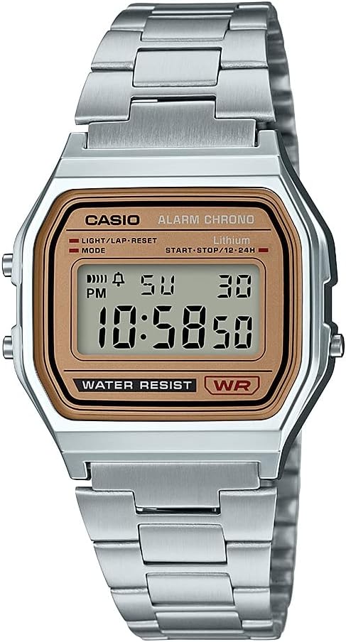 Casio A158WA Vintage Digital Watch | WR | 100 Sec Stop | Daily Alarm