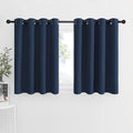 Short Blackout Curtains for Kitchen Windows - Navy Thermal Privacy